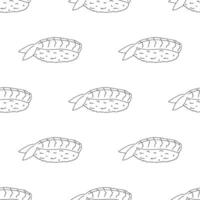 Seamless pattern with sushi for decorative print, wrapping paper, menu, wallpaper and fabric vector