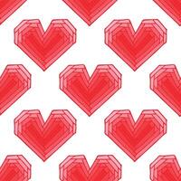 Seamless pattern with hand drawn heart doodle for decorative print, wrapping paper, greeting cards and fabric vector