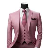 AI generated Pink Men's Formal Suit Isolated on Transparent Background. Generative Ai png