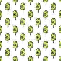 Seamless pattern with ice cream doodle for decorative print, wrapping paper, greeting cards, wallpaper and fabric vector