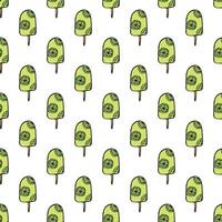 Seamless pattern with ice cream doodle for decorative print, wrapping paper, greeting cards, wallpaper and fabric vector