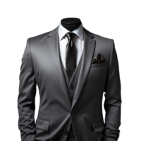 ai gerado elegante cinzento masculino formal terno isolado em transparente fundo. generativo ai png