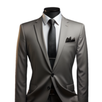 ai generato elegante grigio Uomini formale completo da uomo isolato su trasparente sfondo. generativo ai png