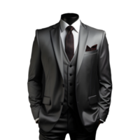 ai generato elegante grigio Uomini formale completo da uomo isolato su trasparente sfondo. generativo ai png