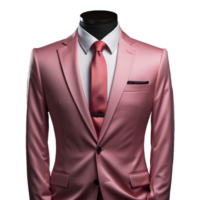 AI generated Pink Men's Formal Suit Isolated on Transparent Background. Generative Ai png