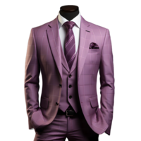 ai gerado elegante roxa masculino formal terno isolado em transparente fundo. generativo ai png