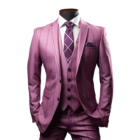 ai generado elegante púrpura de los hombres formal traje aislado en transparente antecedentes. generativo ai png