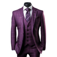 ai generado elegante púrpura de los hombres formal traje aislado en transparente antecedentes. generativo ai png