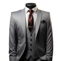 AI generated Elegant Gray Men's Formal Suit Isolated on Transparent Background. Generative Ai png