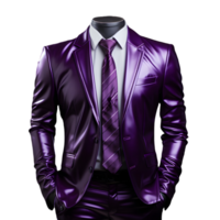 ai gerado elegante lustroso roxa masculino formal terno isolado em transparente fundo. generativo ai png