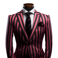 ai generato nero e rosa a strisce Uomini formale completo da uomo isolato su trasparente sfondo. generativo ai png