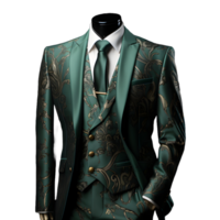 AI generated Elegant Tosca Men's Formal Suit Isolated on Transparent Background. Generative Ai png