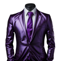 ai generato elegante lucido viola Uomini formale completo da uomo isolato su trasparente sfondo. generativo ai png