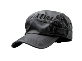 ai generado oscuro gris militar gorra aislado en transparente antecedentes. Ejército comando sombrero. generativo ai png