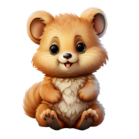 AI generated Cute Quokka Cartoon Illustration Isolated on Transparent Background. Generative Ai png