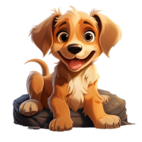 AI generated Cute Dog Lying on a Pillow Isolated on Transparent Background. Cartoon Dog Illustration. Generative Ai png