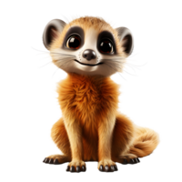 ai gerado fofa meerkat desenho animado ilustração isolado em transparente fundo. generativo ai png