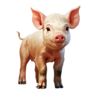 ai generiert süß wenig Schwein Karikatur Illustration. generativ ai png