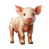 ai generiert süß wenig Schwein Karikatur Illustration. generativ ai png