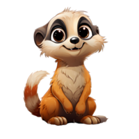 AI generated Cute Meerkat Cartoon Illustration Isolated on Transparent Background. Generative Ai png