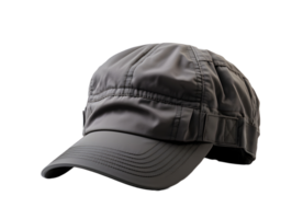 ai generado oscuro gris militar gorra aislado en transparente antecedentes. Ejército comando sombrero. generativo ai png