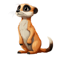 AI generated Cute Meerkat Cartoon Illustration Isolated on Transparent Background. Generative Ai png