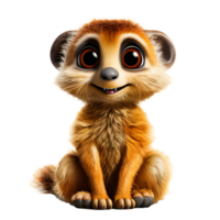 AI generated Cute Meerkat Cartoon Illustration Isolated on Transparent Background. Generative Ai png