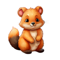 AI generated Cute Quokka Cartoon Illustration Isolated on Transparent Background. Generative Ai png