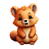 AI generated Cute Quokka Cartoon Illustration Isolated on Transparent Background. Generative Ai png