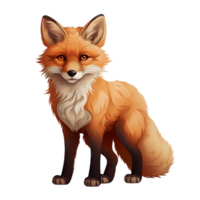 AI generated Cute Fox Cartoon Illustration Isolated on transparent Background. Generative Ai png