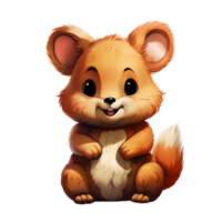 AI generated Cute Quokka Cartoon Illustration Isolated on Transparent Background. Generative Ai png