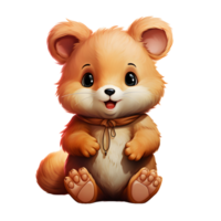 AI generated Cute Quokka Cartoon Illustration Isolated on Transparent Background. Generative Ai png