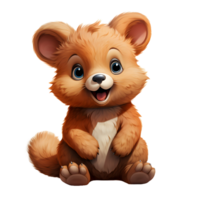 AI generated Cute Quokka Cartoon Illustration Isolated on Transparent Background. Generative Ai png