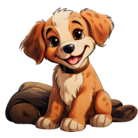 AI generated Cute Dog Lying on a Pillow Isolated on Transparent Background. Cartoon Dog Illustration. Generative Ai png