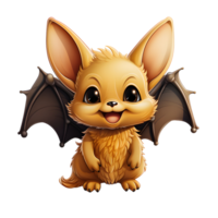 AI generated Cute Cartoon Bat Illustration Isolated on Transparent Background. Generative Ai png