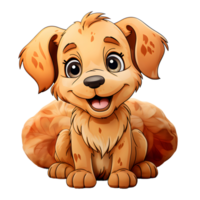 ai généré mignonne chien mensonge sur une oreiller isolé sur transparent Contexte. dessin animé chien illustration. génératif ai png