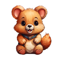 AI generated Cute Quokka Cartoon Illustration Isolated on Transparent Background. Generative Ai png