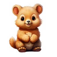 AI generated Cute Quokka Cartoon Illustration Isolated on Transparent Background. Generative Ai png