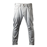 ai généré blanc jeans isolé sur transparent Contexte. blanc denim pantalon. génératif ai png