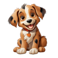 AI generated Cute Dog Lying on a Pillow Isolated on Transparent Background. Cartoon Dog Illustration. Generative Ai png