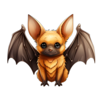 AI generated Cute Cartoon Bat Illustration Isolated on Transparent Background. Generative Ai png