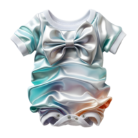 AI generated Colorful Holographic Baby Clothes Isolated on Transparent Background. Iridescent Baby Dress, Generative Ai png