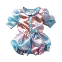 AI generated Colorful Holographic Baby Clothes Isolated on Transparent Background. Iridescent Baby Dress, Generative Ai png