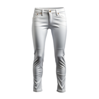 ai gerado branco jeans isolado em transparente fundo. branco jeans calça. generativo ai png