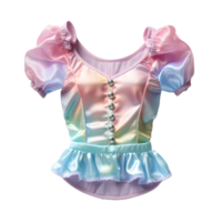 ai généré coloré holographique bébé vêtements isolé sur transparent Contexte. iridescent bébé robe, génératif ai png