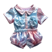 AI generated Colorful Holographic Baby Clothes Isolated on Transparent Background. Iridescent Baby Dress, Generative Ai png