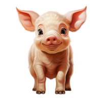 AI generated Cute Little Pig Cartoon Illustration. Generative Ai png