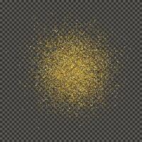 Gold glittering dust on a gray background. Dust with gold glitter effect and empty space for your text.  Vector illustration