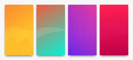 Modern colorful gradient background with wave lines vector