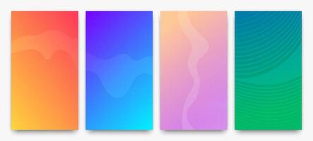 Modern colorful gradient background with wave lines vector